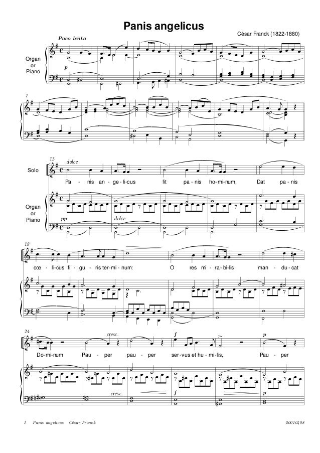 SCARICARE SPARTITO PANIS ANGELICUS